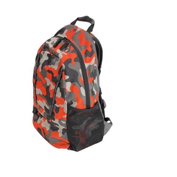Lands End Camouflage Backpack - Orange/Gray/Black Colorway - Durable 100% Polyes - Picture 5 of 9